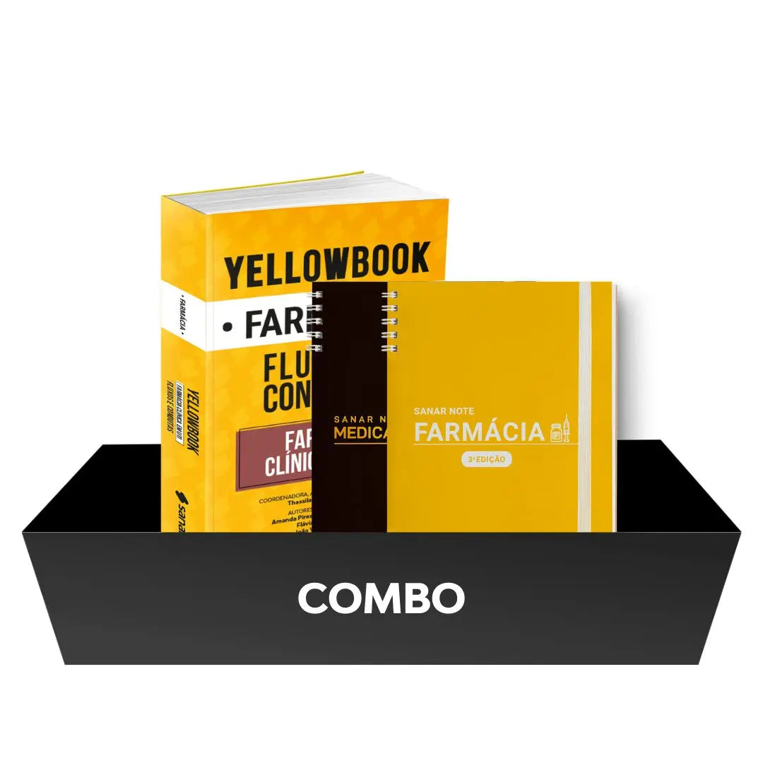 Combo: Sanar Note Medicamentos + Yellowbook Farmácia + Sanar Note Farmácia 3ª Edição - Livro Técnico Sanar Saúde